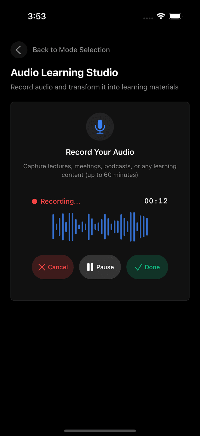 RapidNote Study Mode